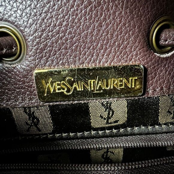 Yves Saint Laurent YSL Vintage Bucket Bag Brown Leather - Picture 7 of 15